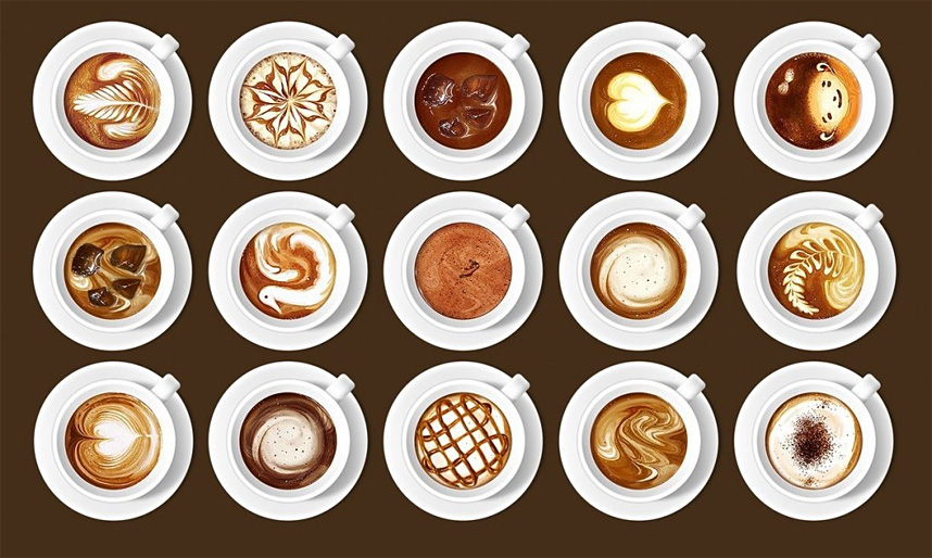 Rodzaje wzorów kawowych