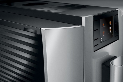 Panel obsługi i bok ekspresu Jura E8 Moonlight Silver (EB)