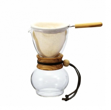 Dripper od kawy Hario Woodneck Crip Pot Olive Wood 1 cup 240 ml 