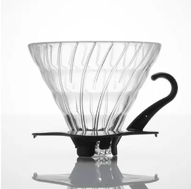 Szklany dripper do kawy Hario V60-02 w kolorze czarnym