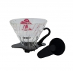 Szklany dripper do kawy Hario V60-02 w czarnej wersji kolorystycznej